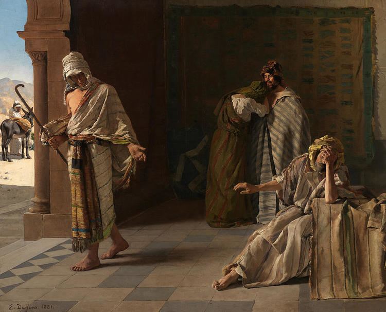 Edouard de Jans The Departure Of The Prodigal Son Painting by Edouard de Jans