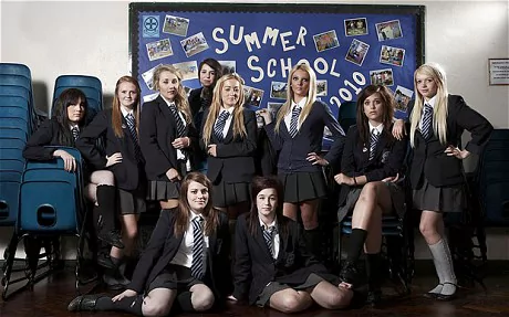 The casts of the 2011 documentary television program, Educating Essex, wearing their school uniform