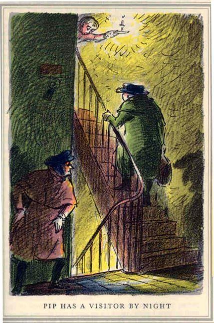 Edward Ardizzone Pip has a visitor by night Dickens Great Expectations Edward
