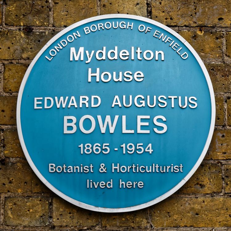 Edward Augustus Bowles FileEdward Augustus Bowles plaque at Myddelton House Enfield