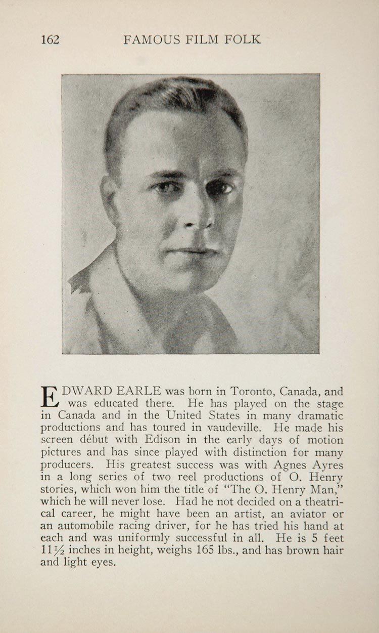 Edward Earle 1925 Edward Earle Edna Murphy Silent Film Movie Actor ORIGINAL