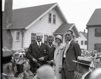 Edward H. Larkin Amelia Earhart reception Mayor Edward H Larkin of Medford