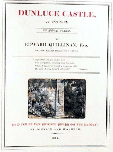 Edward Quillinan Dunluce Castle A Poem in Four Parts Edward Quillinan