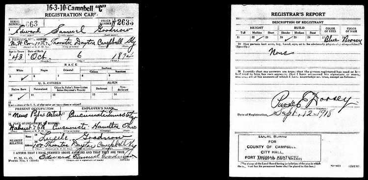 Edward Samuel Goodnow FileEdward Samuel Goodnow in the WWI draft registrationjpg