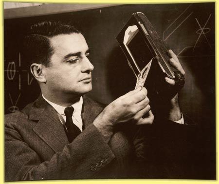Edwin H. Land EH Land demonstrating Land camera New Directions
