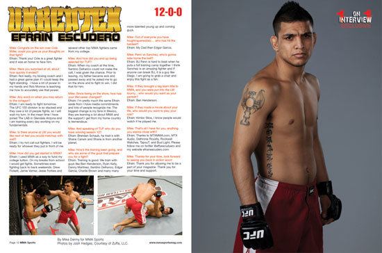 Efrain Escudero Efrain Escudero interview MMA Sports Mixed Martial Arts Magazine