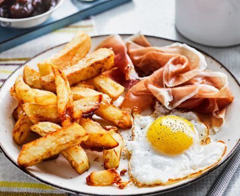 Egg and chips Healthy egg amp chips BBC Good Food