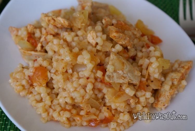 Egg barley Traditional Hungarian Dish Egg Barley with Chicken Stew While He
