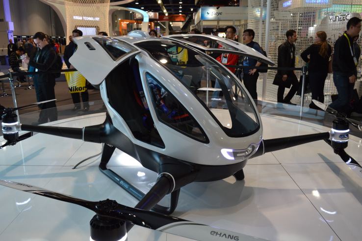 Ehang UAV The EHang 184 Is A HumanSized Drone Taking Off At CES TechCrunch