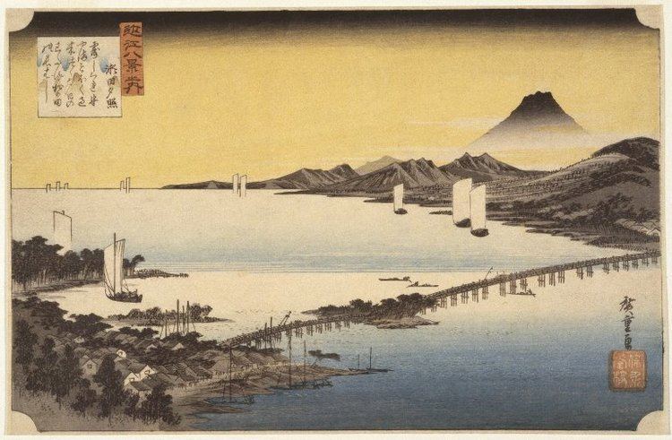 Eight Views of Ōmi FileBrooklyn Museum Evening Glow at Sea Seta no Sekisho from