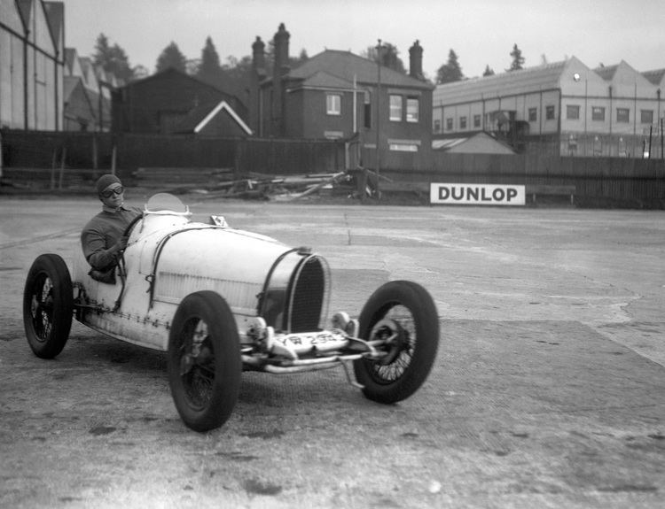 Eileen Ellison Eileen Ellison in a Bugatti during the mountain race at Brooklands