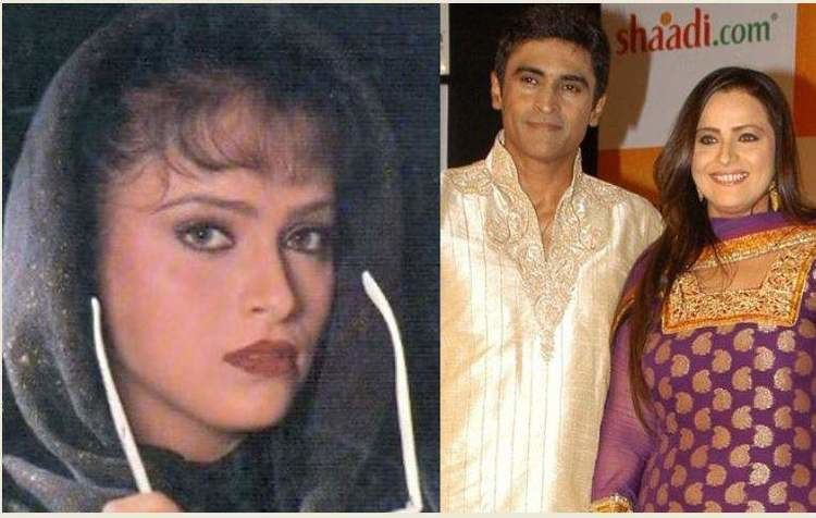 Young Ekta Sohini on the left side and Ekta Sohini with Mohnish Bahl on the right side