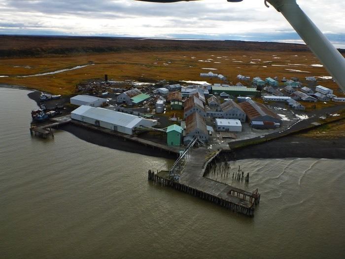 Ekuk, Alaska Flying over the cannery at Ekuk Alaska SurvBase SurvBase LLC