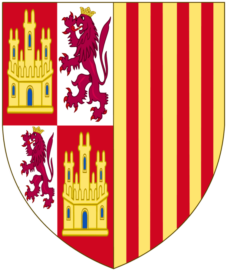 Coat of arms and shield of Eleanor of Aragon as Queen Consort of Castile