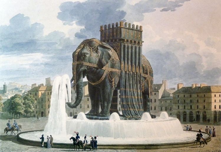 Elephant of the Bastille FileElephant de la Bastille aquarelle de Jean Alavoinejpg