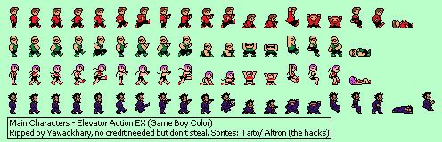 Elevator Action EX Game Boy GBC Elevator Action EX Main Characters The Spriters