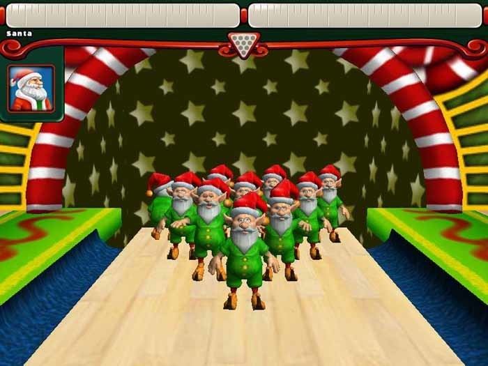 elf bowling game