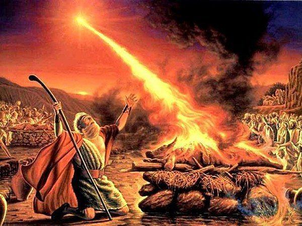Elijah calls down the fire from heaven