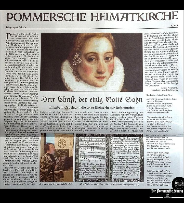Elisabeth Cruciger Elisabeth Cruciger die erste Dichterin der Reformation Flickr