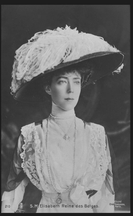 Elisabeth of Bavaria, Queen of Belgium Elisabeth of Belgium ne Bavaria wearing a wide hat