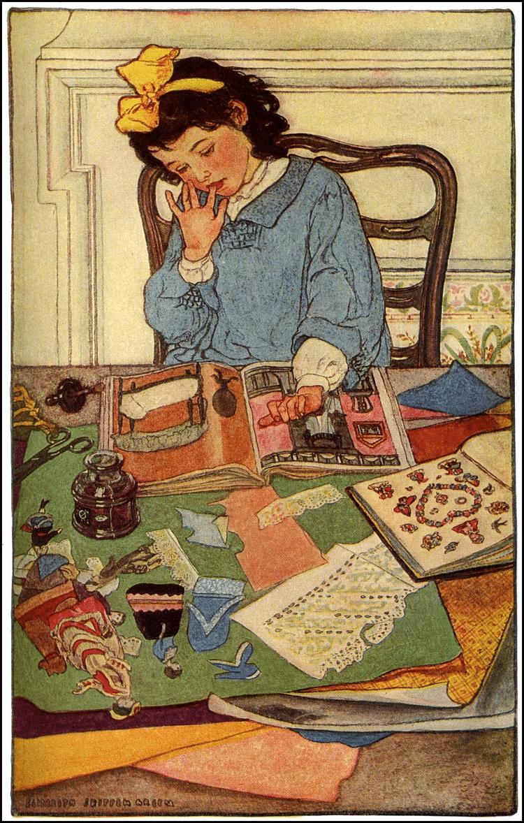 Elizabeth Shippen Green Books and Art Child reading and creating Elizabeth