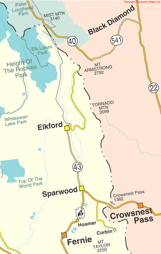 Elk Valley (British Columbia) British Columbia Maps Elk Valley BC Map Driving Direction