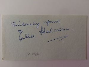 Ella Halman Original Autograph Ella Halman Opera Singer Actress 1947 eBay