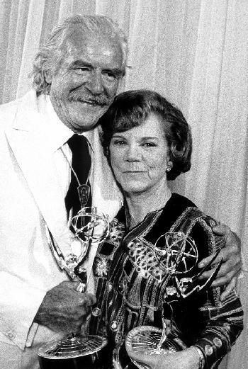 Ellen Corby Ellen corby amp Will Geer with their Emmys for The Waltons