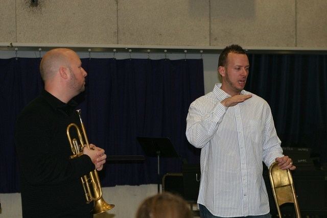 Elliot Mason Elliot and Brad Mason with UMKC Jazz Students Elliot