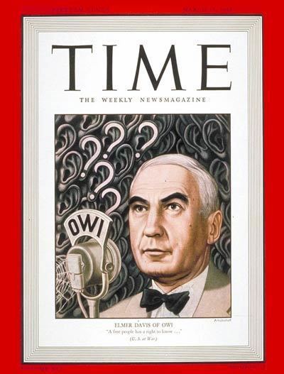 Elmer Davis TIME Magazine Cover Elmer Davis Mar 15 1943 Radio