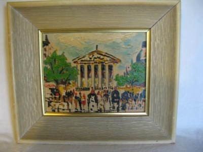 Elmo Gideon ELMO GIDEON MIDCENTURY MODERN PAINTING STREET SCENE 141129355