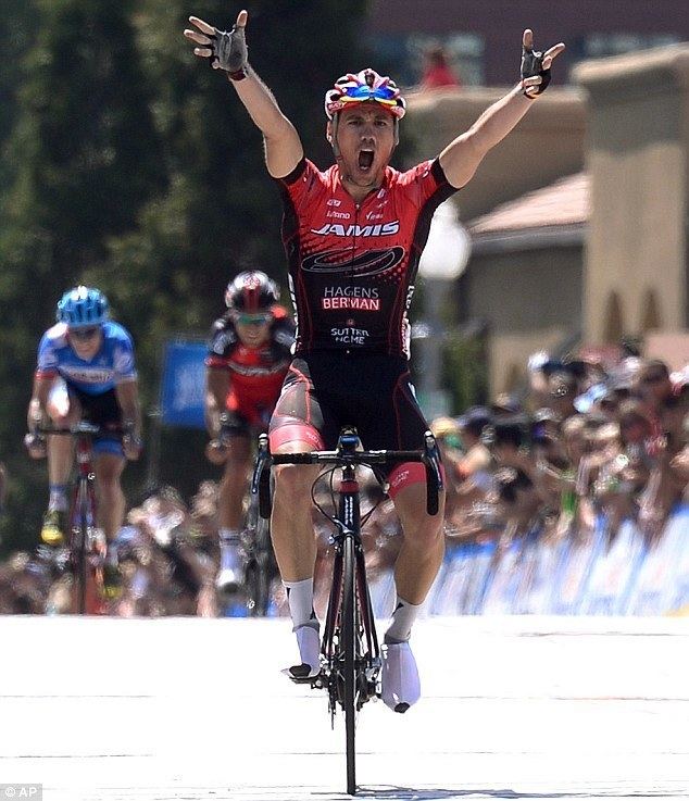 Eloy Teruel Cyclist Eloy Teruel celebrates winning Tour of California