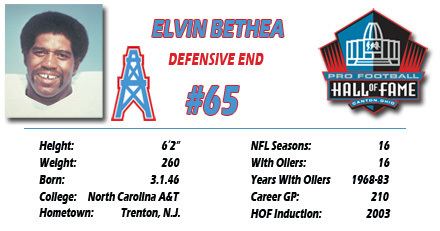 Elvin Bethea Tennessee Titans Pro Football Hall of Fame