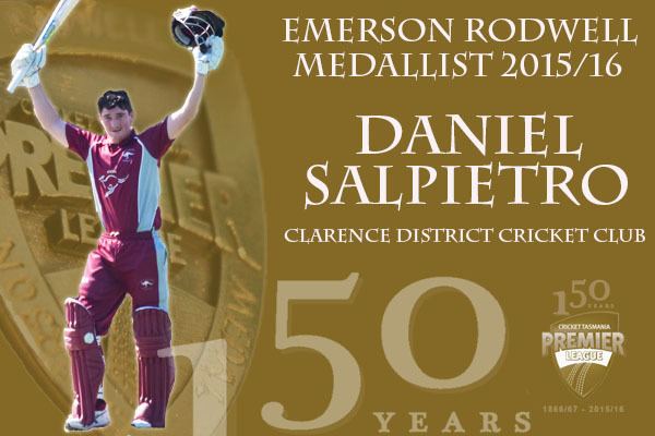 Emerson Rodwell Salpietro Crowned Emerson Rodwell Medallist Cricket Tasmania