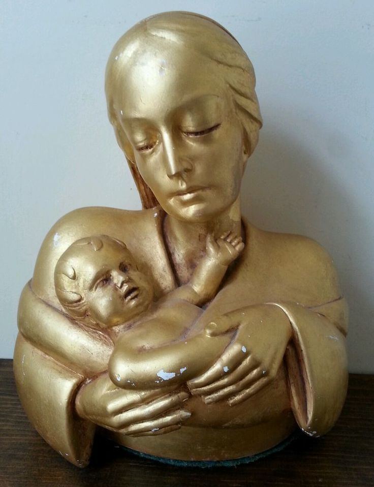 Emilius R. Ciampa Vintage Plaster Cast Sculpture Emilius R Ciampa Mother or Madonna