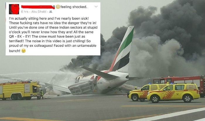 Emirates Flight 521 Racist post against Indian passengers by a flight attendant after