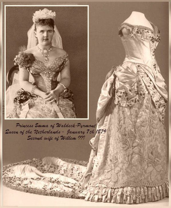 Emma of Waldeck and Pyrmont Historic Wedding Dress Princess Emma of Waldeck