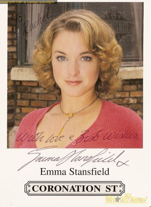 Emma Stansfield Emma Stansfield autograph collection entry at StarTiger
