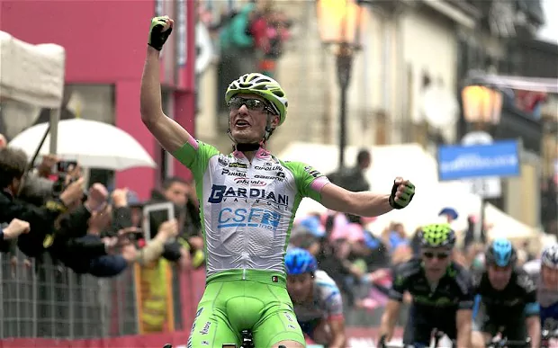 Enrico Battaglin Giro d39Italia 2013 stage four Enrico Battaglin wins