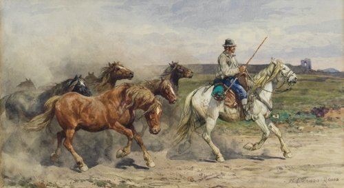 Enrico Coleman Enrico Coleman Leading Horses in the Campagna Lot 8