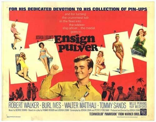 Ensign Pulver movie scenes  Warner Bros film released in 1964 and starring Walter Matthau Robert Walker Jr Burl Ives Larry Hagman and Jack Nicholson Ensign Pulver is a comedy 