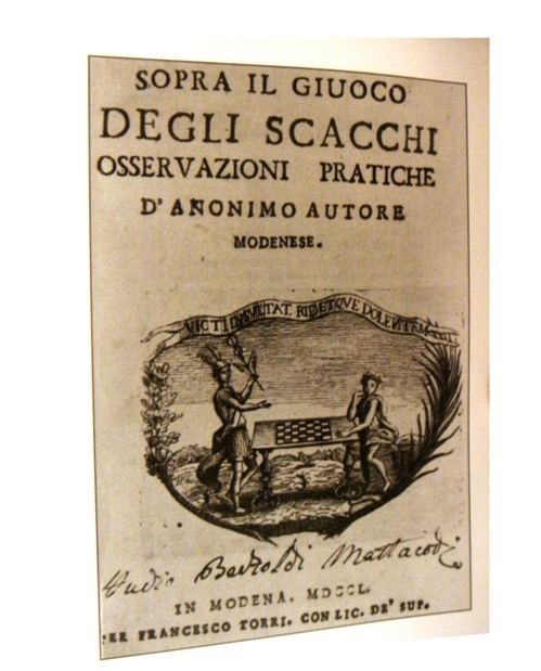 Ercole del Rio Ercole del Rio Sopra il giuoco degli scacchi 1750