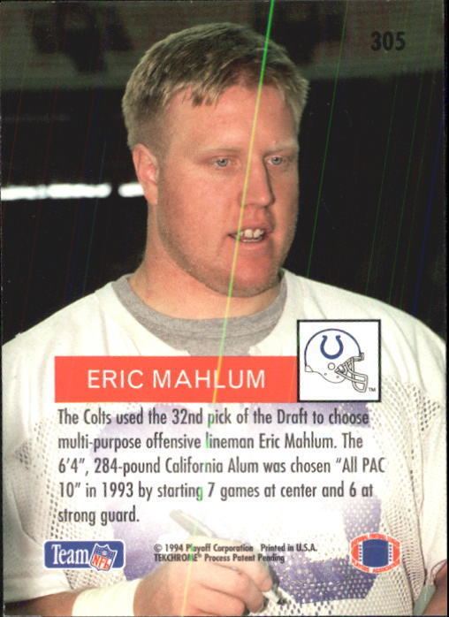 Eric Mahlum 1994 Playoff 305 Eric Mahlum RC NMMT