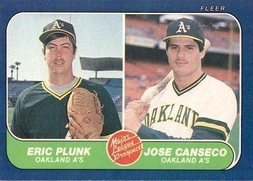 Eric Plunk Amazoncom 1986 Fleer Baseball 649 Eric Plunk Jose Canseco