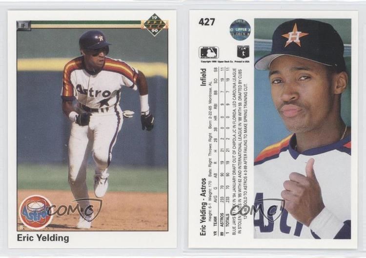 Eric Yelding 1990 Upper Deck 427 Eric Yelding Houston Astros RC Rookie Baseball