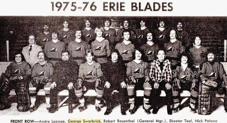 Erie Blades 197576 George Swarbrick Erie Blades Game Worn Jersey Inaugural