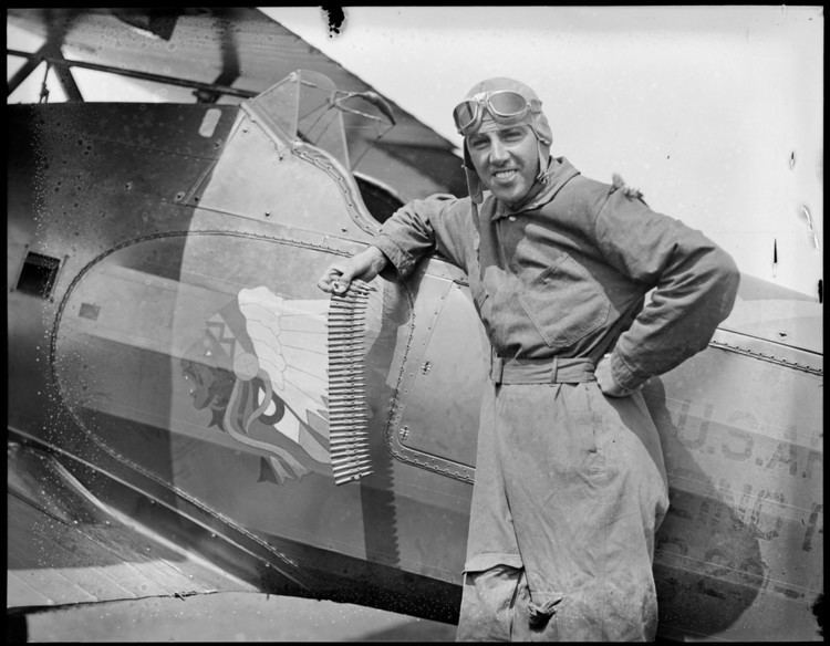 Ernest K. Warburton (US Air Force) FileErnest K Warburton with his 575HP pursuit plane at East Boston