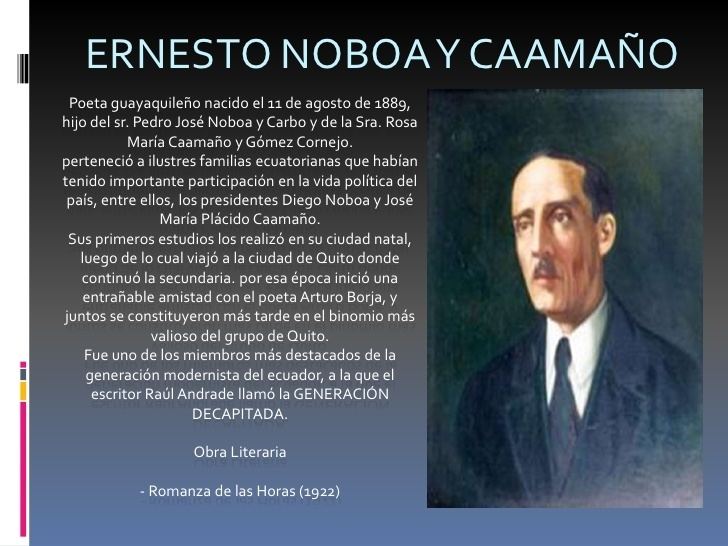 Ernesto Noboa y Caamano ESCRITORES ECUATORIANOS POR RICHARD NOLIVOS