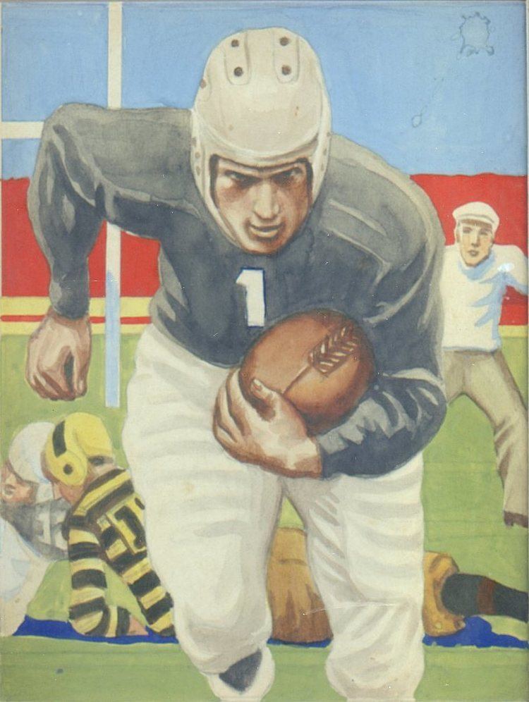 Ernie Caddel 1935 National Chicle Football Original Artwork for 30 Ernie Caddel