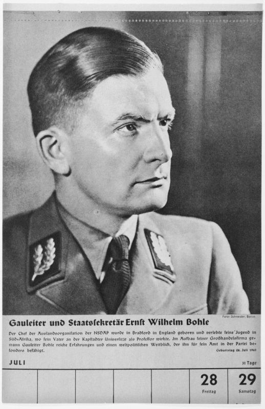 Ernst Wilhelm Bohle Portrait of Gauleiter and Staatssekretaer Ernst Wilhelm